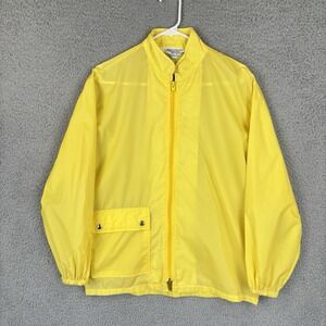 Vintage 70s Kmart Windbreaker Rain Jacket Sz Medium Yellow Lightweight Packable